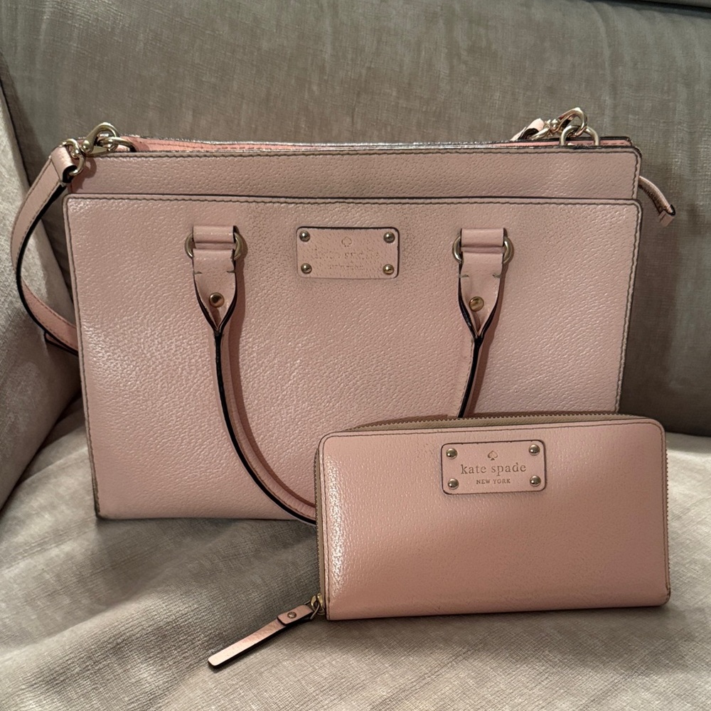 Kate Spade Blush Tote and Matching Wallet Set
